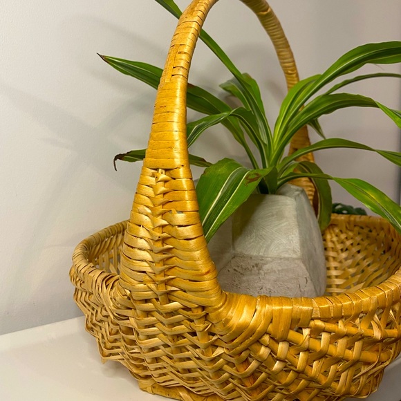 Vintage Rattan Basket with Handle - Picture 2 of 2